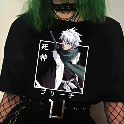 Anime Bleach Kurosaki Ichigo Print O-Neck T-Shirt Tees