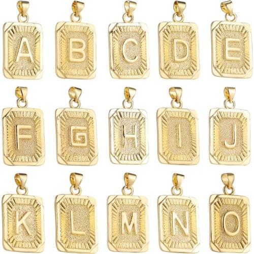 JUYA DIY A-Z 26 Letters Necklace Charms Pendants For Necklaces Jewelry Making DIY Handmade Jewelry Findings Accessories Supplies