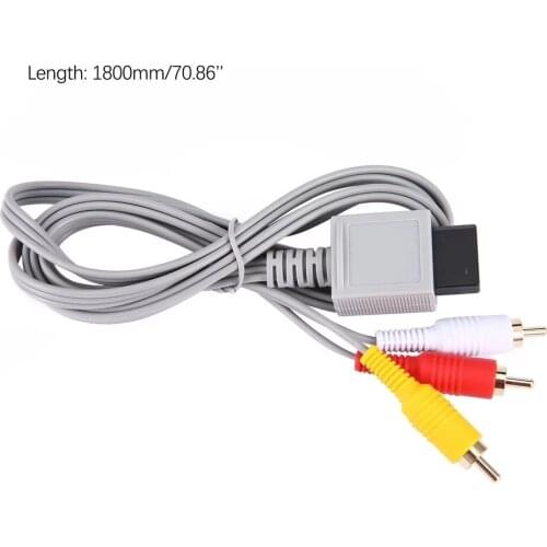 3 RCA Cable for Nintend Wii Controller Audio Video AV Line Composite 480p Gold-plated 3RCA for Wii Console Cable Cord 100PCS/LOT