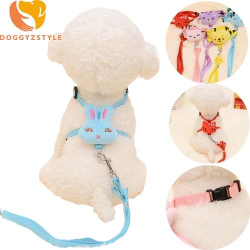 Cute Pet Dog Leash Set Adjustable Animal Design Dog Harness For Small Dogs Chihuahua Nylon Straps Pet Accessories DOGGYZSTYLE 2