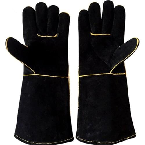 BBQ Leather Grill Gloves Heat Resistant Catering Cook Baking Oven Mitten Florist Gardener Carpenter Work Protection Gear G3