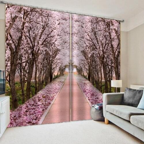Beautiful Photo Fashion Customized 3D Curtains pink peach curtains windproof thickening blackout curtains