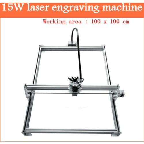 15w Diy mini laser engraving machine ,laser cutter metal marking machine support English software work size 1*1m laser engraver