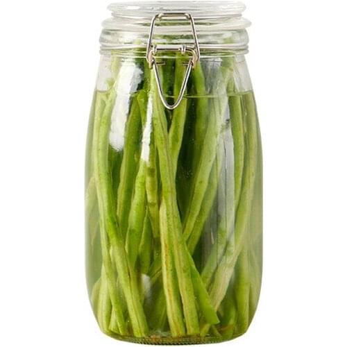 Wide Mouth Vacuum Multi-purpose Candy Jars Airtight Glass Storage Containers with Clip Lid