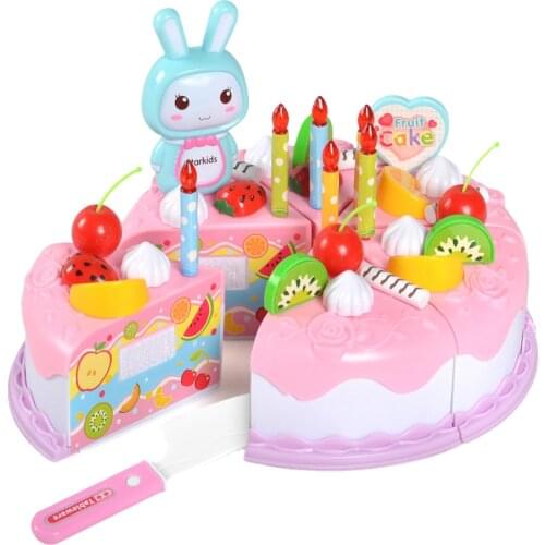 New 37 Pcs/Set Children Kids Toy Role Play Simulation Birthday Cake Cutting Cute Christmas Gift