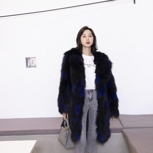 New genuine real natural fox fur coat fashion warm winter waistcoats custom big size