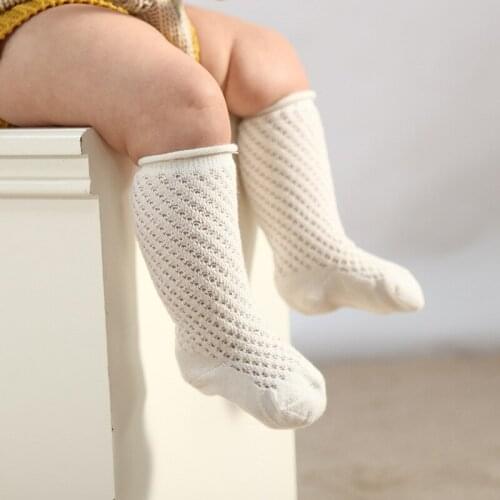 New Children Sock Baby Boys Girls Knee High Socks Solid Toddlers Long Socks Kids Cute Pineapple Style Sock Infant Mesh Sock