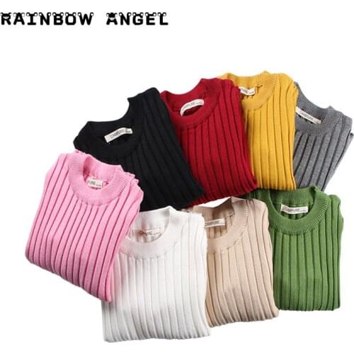 2021 Autumn Girls Sweaters Boys Cotton Clothing Solid Boys Candy Color Knitted Sweaters Baby Girls Pullovers Kids Clothing 1-6Y