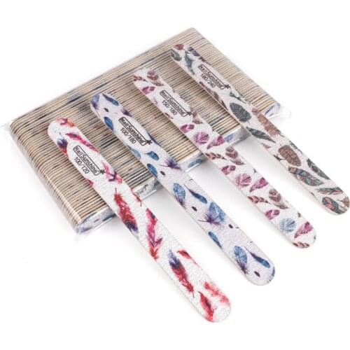 10pcs/lot Wooden Sandpaper Nail File 100/180 Grey Nail File For UV Gel Polish Manicure Double Side Sanding Buffer Block Set