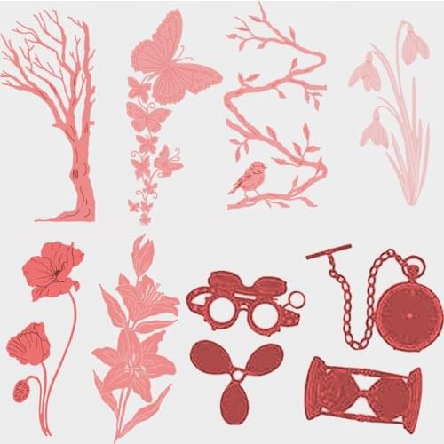 Flower Plants Branches Trunk cutting dies DIY Scrapbooking Photo Album Embossing For Gift Card Making supplies Handcraft 2019