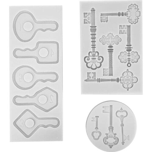 Variety of retro key fondant silicone molds, chocolate cake decoration, candy and pastry, polymerized soil mold
