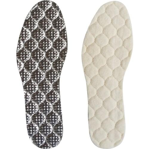 Wool Warm Shoes Insoles Thermal Insulation Shoe Pad Accessories Casual Shoes Keep Warm Massage Pattern Felt Fur Men LEOSOXS