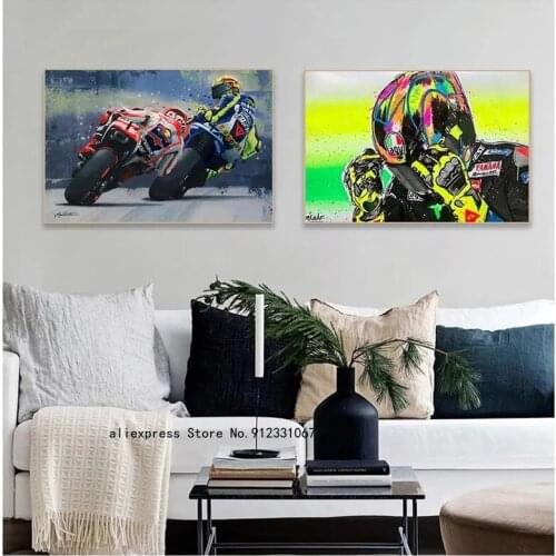 Modern Abstract Motorcycle Canvas Painting Posters Print Cuadros Wall Art Picture for Living Room Interior Home Decoration