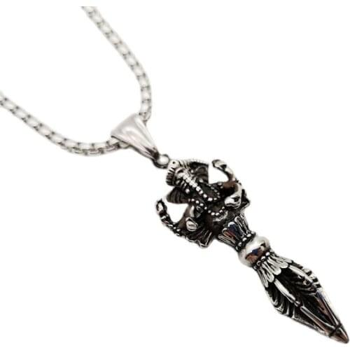 VIntage 316L stainless steel Indian Ganesha pendant hip hop necklace Holy lucky Ganesha amulet necklace men women