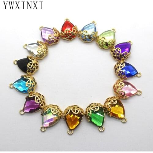 YWXINXI 10Pcs new shiny alloy pendant, DIY handmade accessories button diamond decoration crafts decoration