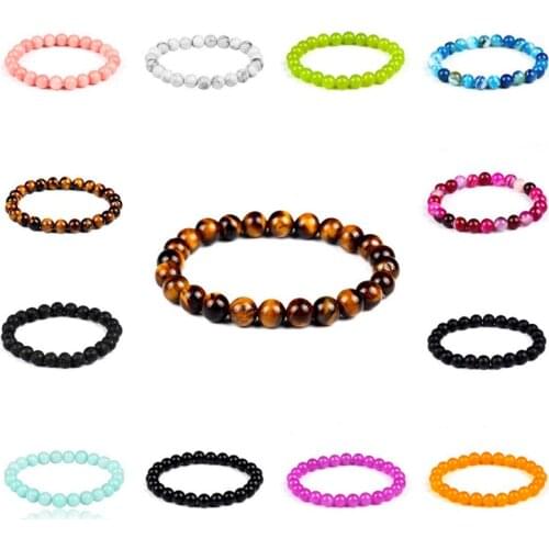 Natural Stone Ladies Bracelet Tiger Eye Lava Rock Beaded Crystal Jewelry Jewelry Couple Bracelet Bracelet Jewelry Accessories