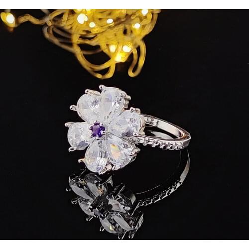 Best selling luxury pear Petals 925 Sterling Silver engagement ring for women lady anniversary gift jewelry wholesale R5063