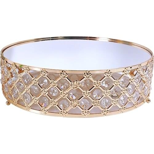 Gold Mirror Metal Cake Stand Round Cupcake Wedding Birthday Party Dessert Pedestal Display Plate Home Decor