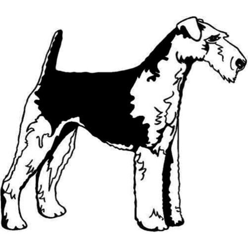 14.5*12.7CM Airdale Dog Personality Animal Car Stickers Creative Cartoon Decorative Motorcycle Accessories C6-0492