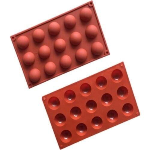 20piece/lot New 15 even small semi-circle silicone cake mold chocolate mold ice lattice mold high temperature resistant materia
