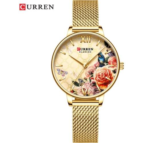 2019 Watch CURREN Gold Watches Women Charming Stainless Steel Bracelet Quartz Watch Ladies Classy Wristwatch Female Casual Clock