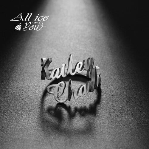 2021 New Family Ring Men Women Custom Letter Name Ring Personalized Jewelry Stainless Steel Adjustable Men Women Baby Gift