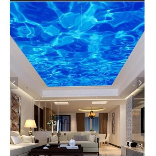 3D wallpaper custom 3d ceiling wallpaper murals Blue water ceiling ceiling frescoes wall paper 3d living room photo wallpaper