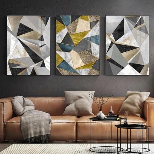 Nordic Abstract Geometry Home Decor Nordic Canvas Painting Wall Art Modern Luxury Art Decor Posters and Prints for Living Room
