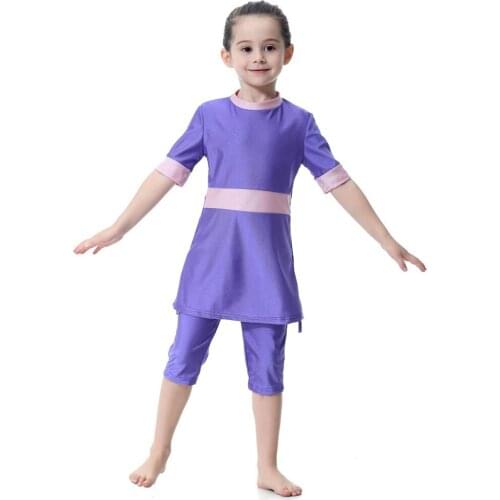 Arab turkey dubai muslim swim clothing for kids swimwear islamic girls swimsuit 2 piece bathing suit dropshipping 2019