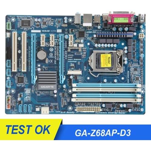 Used Motherboard For Gigabyte GA-Z68AP-D3 DDR3 LGA 1155 Z68 Z68AP-D3 Boards 32GB USB3.0 HDMI Desktop Mainboard