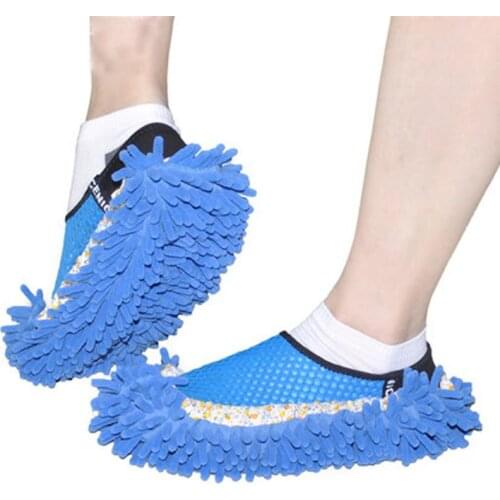 Lazy Mopping Shoes Cover Washable Chenille Fibre House Floor Cleaning Dust Mop Slippers Foot Socks Mop Shoes Duster Cloth