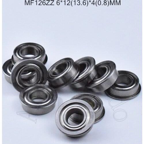 MF126ZZ 6*12(13.6)*4(0.8)MM 10pieces free shipping F618/6*3 LF1260ZZ ABEC-5 Flange bearing chrome steel bearing F618/6*3