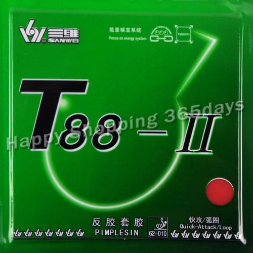 Sanwei T88-II (T88-2, T88 2) pips-in table tennis / pingpong rubber with sponge