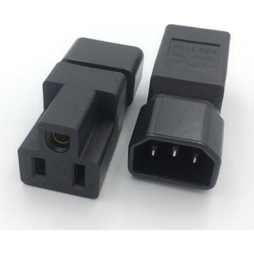 IEC320-C13 to Nema 5-15R low profile adapter new,5-15P TO C14 adapter, 3Pin IEC male to US femaAC PLUG CONVERTER #WPT605