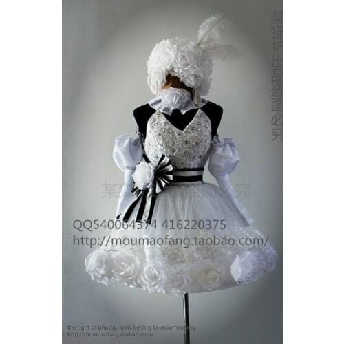 Cosplay Anime Kuroshitsuji Black Butler Ciel Phantomhive Circus Doll Lolita Party Dress Cosplay Costume Any Size gift socks