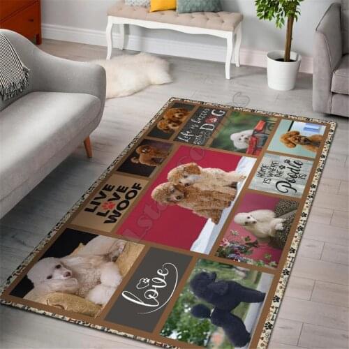 Poodle rug area funny dog collection carpet Floor Mat Rug Non-slip Mat Dining Room Living Room Soft Bedroom Carpet