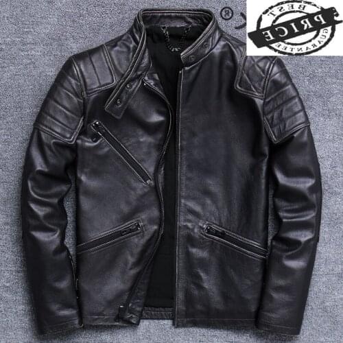Leather 100% Genuine Jacket Men Clothes 2021 Winter Real Cow Leather Jackets Natural Leather Coat Jaqueta De Couro 021a