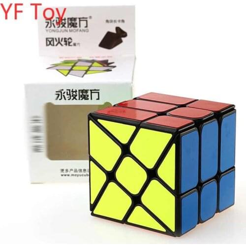 Yongjun Wind Fire Wheel Cubes Yj8319 3x3x3 Magic Cubes Black White Safe ABS Puzzle Speed Cubes Irregular Shape Cubo Magico