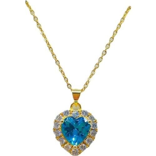 Fashion Heart Pendant Brass Gold Plated Women Necklace Zircon Vintage Pendants Choker Chain For Girl BirthdayParty Gift Jewelry