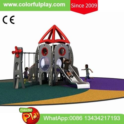 Outdoor play system with stainless steel slide & swing PE board customized play equipment for theme amusement park China made