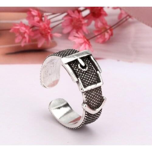 New Charming Open Belt Ring for Women Vintage Boho Party Rings Gothic Punk Jewelry Gifts for Girls 2021