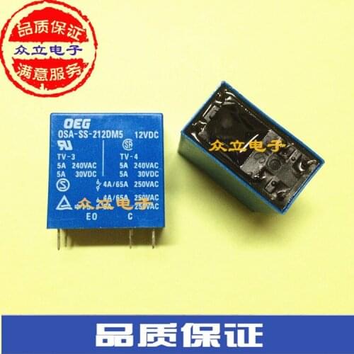 Original New OSA-SS-212DM5 OSA-SS-212DM5-12VDC OSA-SH-212DM5 6PINS 5A 12VDC Power Relay