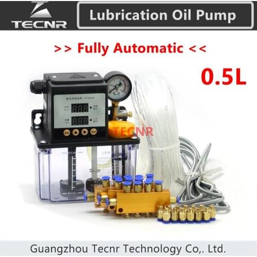 Full set CNC Automatic Lubrication oil pump 0.5L cnc machine electromagnetic lubrication pump lubricator TECNR
