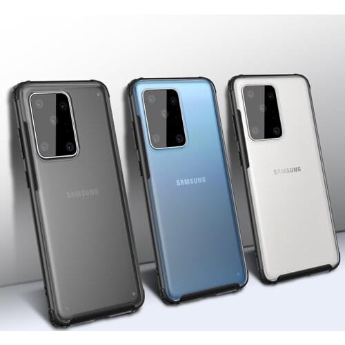 Shockproof Armor Matte Case For Samsung Galaxy S21 S20 Plus FE Note 20 Ultra Luxury Silicone Bumper Clear Hard PC Cover Funda