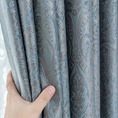 Luxurious Window Curtain Embossing Euro Floral Curtain For Bedroom Living Room High-end Villa Blackout Blind Drape