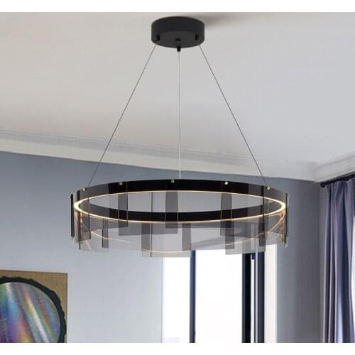 Modern Dimmable Led Pendant Lights Lustre Luminarias Glass Painted Metal Led Pendant Lamp Foyer Adjustable Led Hanging Lamp