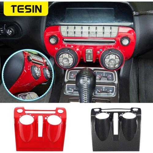 TESIN ABS Car Central Control CD Panel Decoration Cover Trim Stickers for Chevrolet Camaro 2012-2015 Auto Interior Accessories