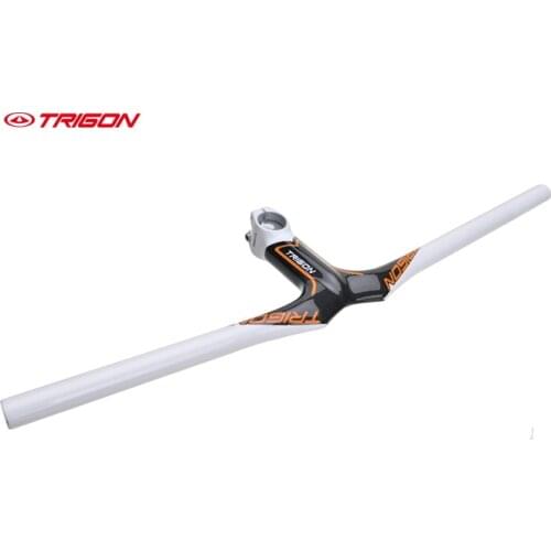 Trigon HB110 MTB full carbon fiber moutain bike bicycle flat handlebar horizontal bar integrated handlebar 580mm width white
