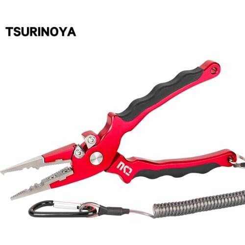 TSURINOYA Aluminum Fishing Pliers AP-170 83g Tungsten Steel Alloy Cutting Edge Hook Remover Saltwater Line Cutter Fishing Tackle