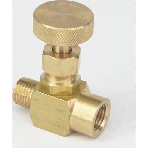 1/4" NPT Male To Female Brass Needle Valve Flow Control 1000 PSI WOG Plumbing Propane Gauge Water Gas Oil Fuel
